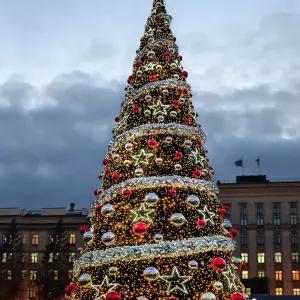 대형 크리스마스트리 교회 장식 크리스마스 아파트조경 레드/골드 호텔 3미