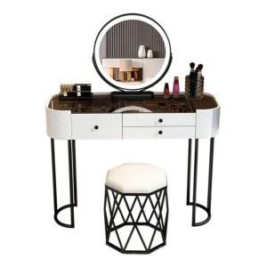 수납화장대 조명화장대 엔틱 슬림 미니멀 테이블 의자 회색 화이트 유리 1 2m