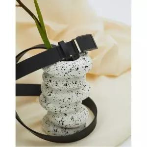 질스튜어트 JILLSTUART MEN ACC 블랙 무광 버클 라미네이팅 가죽 벨트 JUBE5F051BK 49