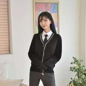 교복몰 블랙 라인 가디건 남여공용학생 카디건