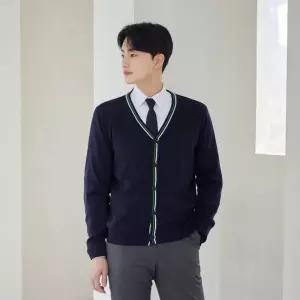 교복몰 네이비 라인 가디건 남여공용 학생여학생 코스튬 코스프레 테마 의상 배색 디자인 남학생