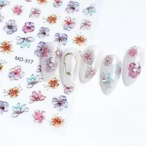 [셀러에이드]수채화 봄꽃 네일아트 스티커 생화 손톱 장식