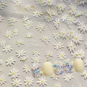 [셀러에이드]봄꽃 데이지 엠보 손톱 꾸미기 페인팅 네일 스티커