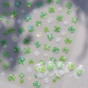 [셀러에이드]네일 꾸미기 초록 네잎 스티커 행운 디자인