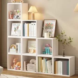 다용도 미니 선반 조립식 우드 책꽂이 수납장 원목 서재책쪽이 오픈 모듈 모듈형