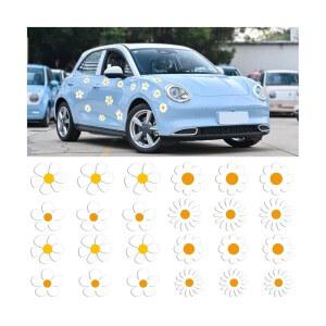 Zpana 자동차 플라워 자석 데칼, 차량 범퍼 미러 윈도우용 24PCS 마그네틱 재미있는 스티커, 귀여운 외장 레트로 장식 액세서리, SUV, 트럭, RV(스타일 C)용 유니버설