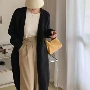 루즈핏 가을 봄 롱 가디건 여리 니트 간절기 여성여자 코디 가디건룩 기본 베이직 데일리 데이트 출근