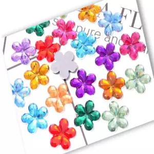 꽃모양 큐빅 보석 약 2000개 대용량 아크릴큐빅 비즈 공예재료 데코덴 부자재 스티커