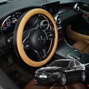G70 가죽 퀼팅 엠보싱 핸들커버 시즌2장식 카바 자동차 차량용 덮개 운전대 논슬립 투톤 원형 용품