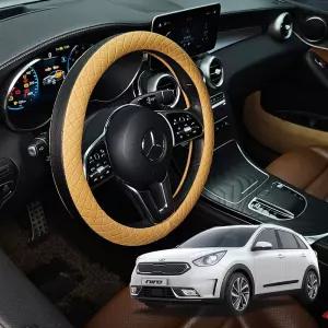 니로 가죽 퀼팅 엠보싱 핸들커버 시즌2카바 운전대 논슬립 링편한 미끄럼방지 차량 덮개