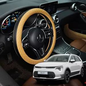 니로EV 가죽 퀼팅 엠보싱 핸들커버 시즌2카바 운전대 논슬립 링편한 미끄럼방지 차량 덮개
