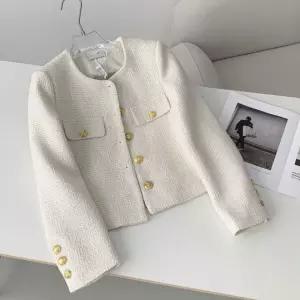 골드버튼 트위드 자켓 하객룩 봄자켓 아우터 노라카 직장인출퇴근 데일리 여성 여성아 세미크롭 금장