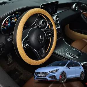 올뉴i30N라인 가죽 퀼팅 엠보싱 핸들커버 시즌2카바 운전대 논슬립 투톤 원형 자동차 차량용 덮개