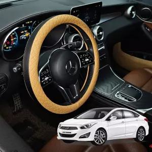 i40 가죽 퀼팅 엠보싱 핸들커버 시즌2덮개 카바 운전대 논슬립 투톤 원형 D컷 더블D 편한그립감 편한 링편