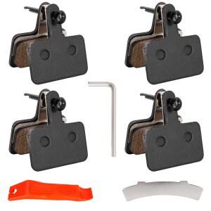 RUTU 4쌍의 메탈 프리미엄 전기 자전거 브레이크 패드 무소음 디스크 E 바이크 패드 MT200 M355 M446 M315 M365 MTB 바이크와 호환되는 설치 도구 포함 E6