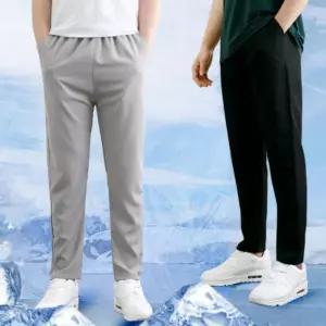 남자 여름 쿨바지 스판 정장 슬랙스 일자 밴딩 밴바지 남녀공용 시원한 고무줄 냉동고 편한