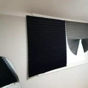 블랙 붙이는 블라인드 무타공 커튼 커텐 창문 햇빛가리개 차단 무설치 셀프커튼 간편 종이 접착식 부직포