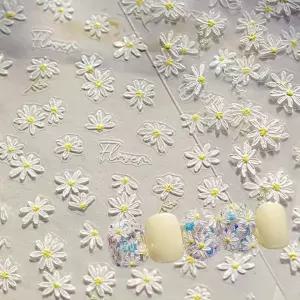 봄꽃 데이지 엠보 손톱 꾸미기 페인팅 네일 스티커