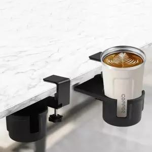 철제컵받침 책상 고정 홀더 꽂이 거치대 집계빈티지 로고인쇄 상품 원목원형 드링크 코스터 머그 받침대