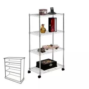 랙 다용도 베란다 메탈 와이어 4단 조립식 선반 600