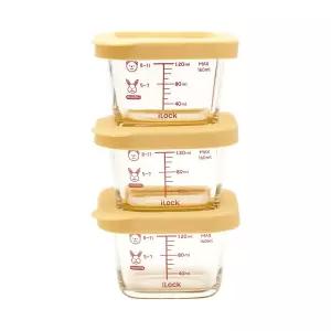 아이락 스팀홀 내열유리 이유식 용기 정사각 160ml 3P그릇 식기 밀폐