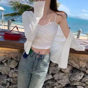 여성 긴팔 가디건 코트 비치웨어 V넥 니트 자켓 얇은가디건 얇은 숏가디건 짧은 예쁜 데일리 휴양지 여름