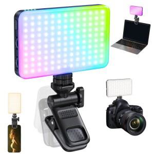 셀카 라이트 폰 클립 129 LED RGB 조명 10가지 모드 아이폰호환 노트북 카메라 휴대용 충전 회의 사진 TikTok YouTube 브이로그 촬영