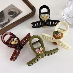 하트 집게핀올림머리악세사리 장식 웨딩소품 스냅 촬영 집게 여성스러운 리본 올림머리 헤어