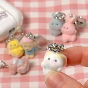 뽀송 애니멀 미니 키링 24개 1세트열쇠고리 핸드폰링 걸이 소형액세서리 가방