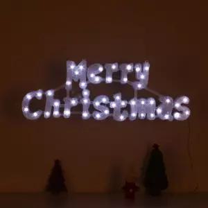 Jdt LED 메리크리스마스 글자 백색 지니전구 점멸트리 조명 레터링 문자