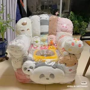 투명 인형 쇼파 소파 에어 여행 보관 튜브 끈 넣는 정리함 공기 의자 지퍼