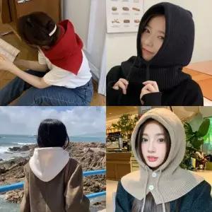 니트 목도리 후드 넥워머 바라클라바 쁘띠 머플러 모자머플러 머플러모자 후드머플러