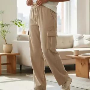 여성 코듀로이 골덴 융털 카고 와이드 밴딩 팬츠 밴바지 밴팬츠 밴니트