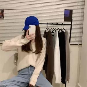 LDN-20250106여성니트 브이넥 기본 티셔츠 베이직 얇은