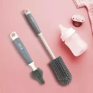 [하프클럽/알티피아]납작모젖병솔세트 젖병세척솔 아기 미니실리콘 젖꼭지