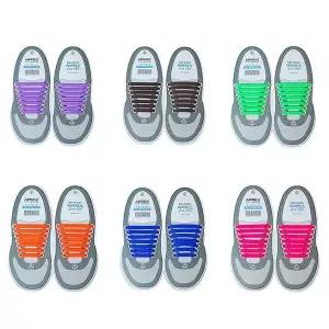 매듭없는 패션 컬러 실리콘 운동화끈 신발끈 무매듭 탄력끈 신축성