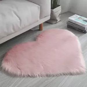 하트 패턴 거실 발매트 인테리어 카페트 러그 장모 실내매트