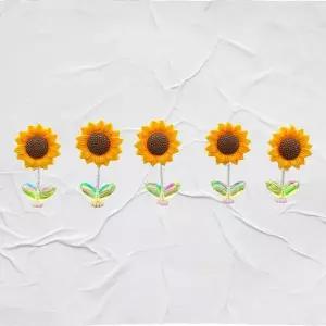 WL 해바라기 차량 대시보드 장식 소품 미니 꽃 인테리어