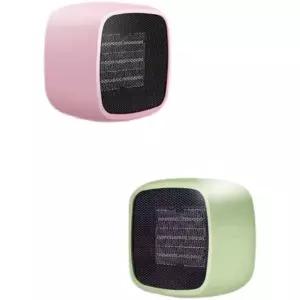 가정용 화이트 사무실 가루 초미니 이중 저소음 난로 온풍기 탁상 가루 벚나무 그린 전기히터 진한 벚나무 녹색 가열 벚나무 가루