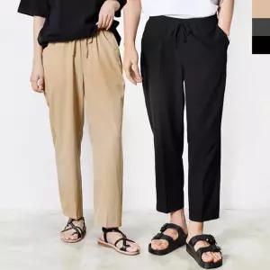 빅사이즈 신상 세미 배기 면바지 코디 밴딩의류 신발 가방