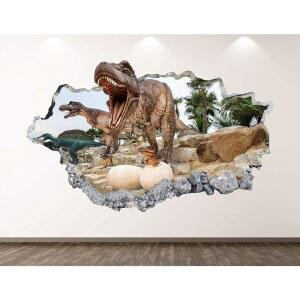 야생 공룡 벽 데칼 아트 데코 3D 동물 스티커 벽화 룸 비닐 커스텀 선물 BL44 (70