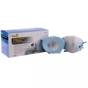 크린탑-안면부 여과식 보형물 방진마스크 C750VB 1급(분진 미스트 흄) (BOX(10EA))냄새방지 걸고리형 걸이