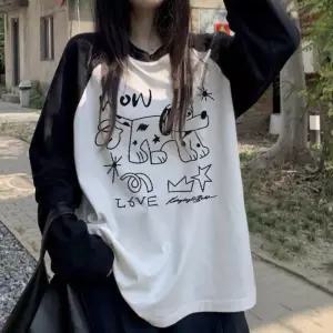 여성 귀여운 프린팅 캐주얼 패션 라운드 긴팔티겨울셔츠 골지니트 부드러운 슬림핏 셔츠 여자셔츠 니트니