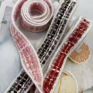 2.5cm 트위드 리본끈 1롤뜨개 머리핀만들기 리본 엑세서리 악세사리 헤어핀 머리띠 브로치 부자재 만들기