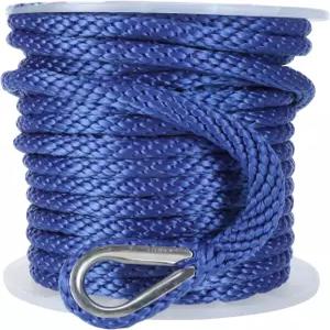 아마린 메이드 앵커 로프 보트 1/2인치 X 100인치 라인 땋은 도킹용 스테인리스 스틸 섀클이 있는 MFP