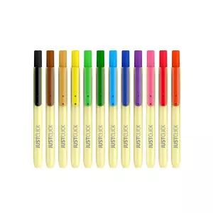 모리스 저스트클릭 유성매직 12색클립마카세트 형매직 뚜껑없는 고급 필기용 컬러 한타스 컬러카