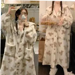 가운 홈웨어 극세사로브 극세사 로브 곰돌이 세일러 HH-S11