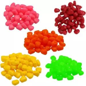 오리글램 250pc 시뮬레이션 가짜 옥수수 부드러운 미끼 인공 낚시 잉어 좋은 향기 송어용 5가지 색상 혼합