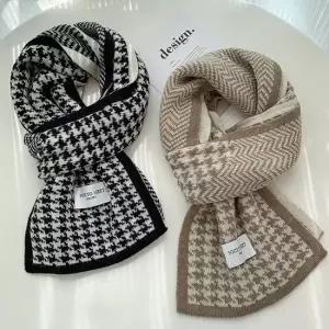 헤링본 체크 패턴 고급 양면 머플러 겨울 방한 목도리 여자머플러 남자머플러
