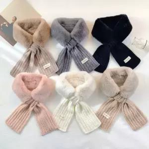 인조퍼 머플러 밑단 눈꽃 니트짜임 겨울 여성 목도리 여자목도리 여성머플러 겨울머플러